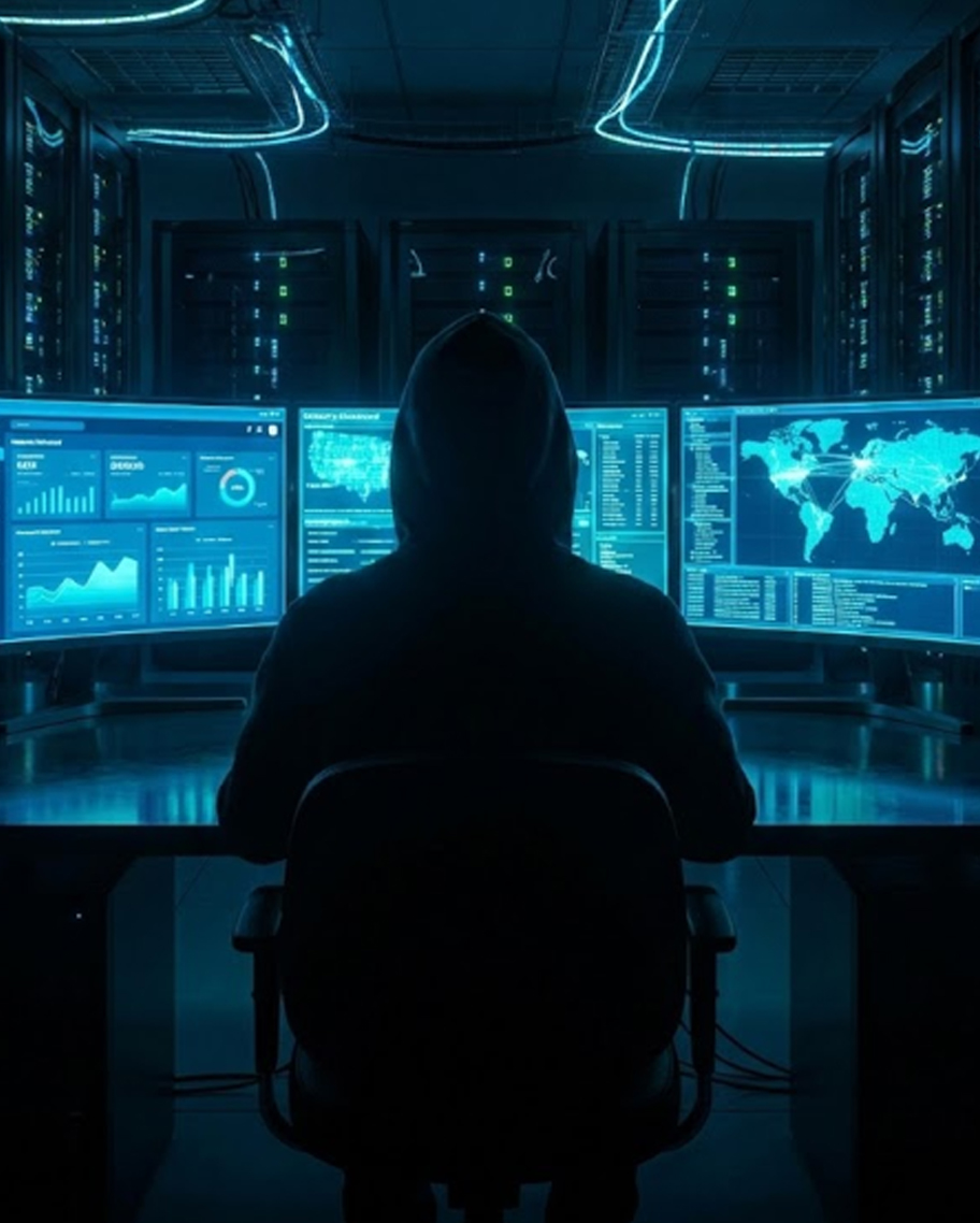 Silhueta anônima de estrategista digital